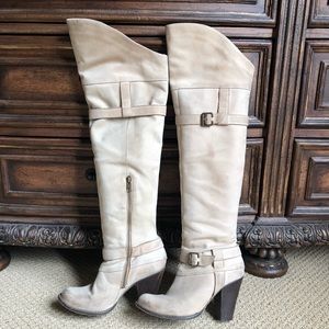 Over the knee distressed boot